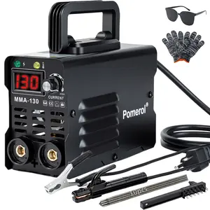 130Amp 20PCS Rods Stick Welder, Super MINI Portable Welding Machine, IGBT Inverter Welder Machine 110V with Hot Start Arc Force Anti-Stick, for 1/16"-1/8" Rod ARC Welder, 2 Chip Hammers (Red)
