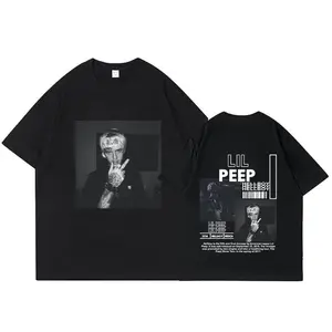 Rapper Lil Peep T-Shirt Hellboy Crybaby Hip Hop Graphic T shirt Summer Men's Women Clothing Aesthetic Oversized Cotton Tee Shirt