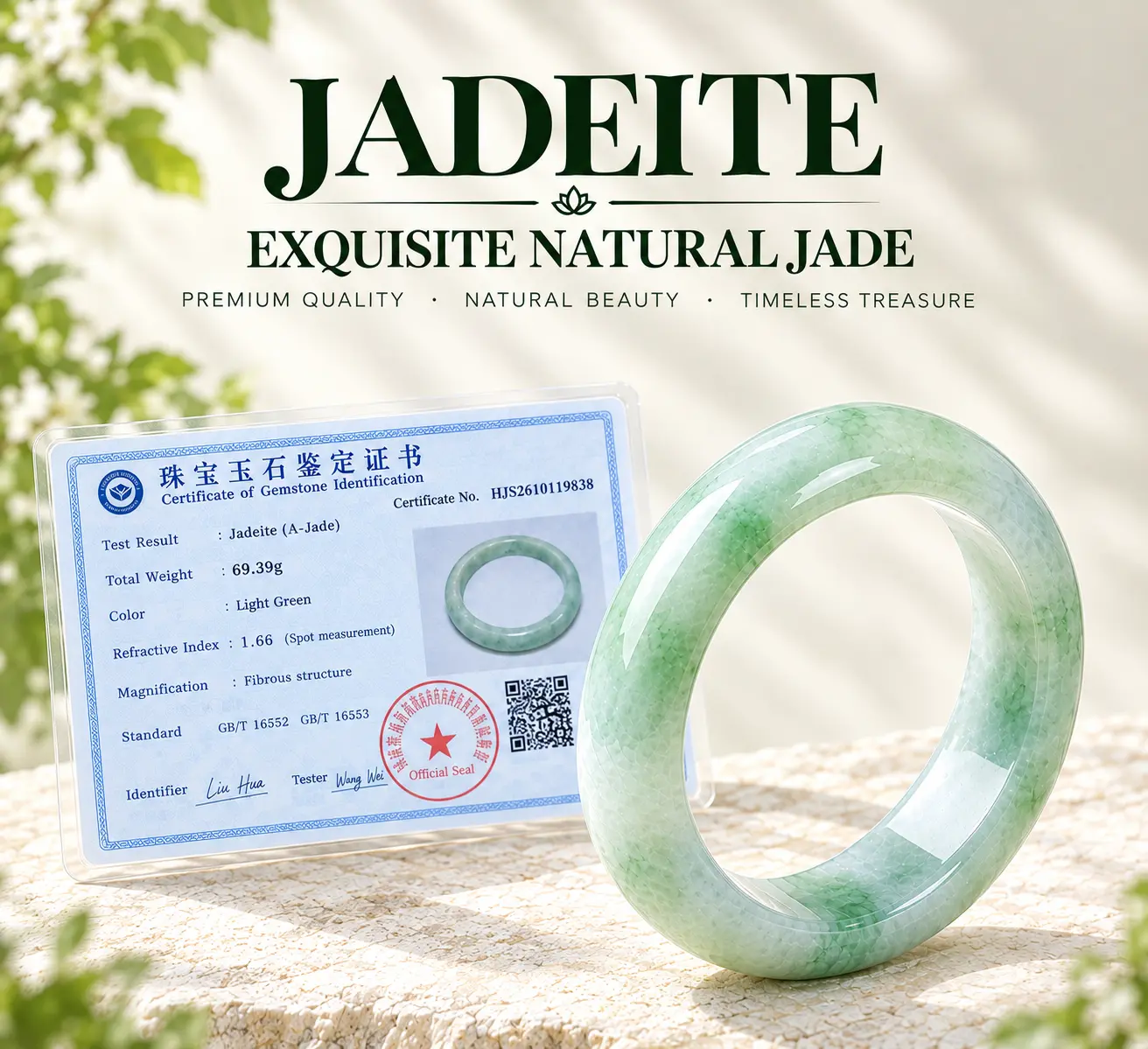 High Quality Authentic Grade A Jadeite Bangles Jewelry Untreated 100% Natural Gift for Her Feng Shui Prosperity Bangle Everyday Wear Daily Wear Oriental Chic Asian Aesthetic