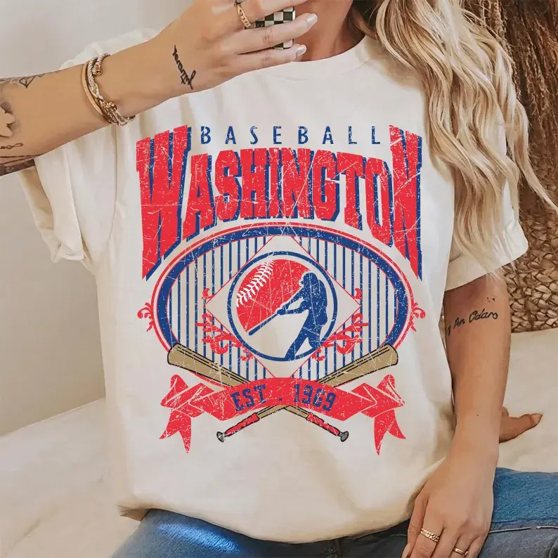 [Sale Up To 50%] Vintage 90s Style Washington Baseball Shirt, Game Day Tshirt, Washington Team Baseball Tee, Sunday Washington Mascot T-Shirt, Nationals Fan Apparel