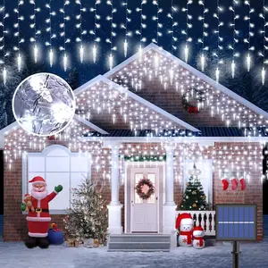 Solar Ice Column String Lights, 8 Modes, Outdoor Cone Lights, 96 LED, /color Light, Smart Control, for Garden, Patio, Party, Wedding, Christmas Decorations