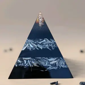 Handmade Orgonite Pyramid For EMF Protection 5g Shield For EMF Protector Shungite Pyramid Orgone Pyramid Real Orgonite Large Orgone Pyramid Decor Nature Metal Ornaments Gift Multicolor Aluminium Plant