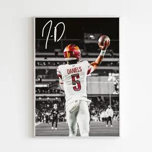 Vintage Jayden Daniels Sports Poster - Stylish Bedroom Wall Art & Home Decor
