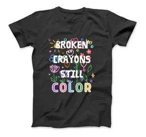 Cute Broken Crayon Still Color T-Shirt For Men And Women (Many Colors)