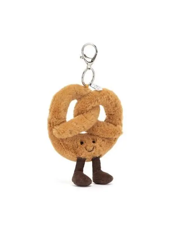 Jellycat Amuseables Pretzel Bag Charm Keychains - Soft Kawaii Stuffed Animal Accessories for Backpacks, Car Keys, Women & Kids, Ideal Birthday, Christmas Gift