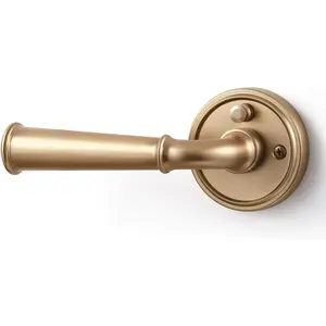 Champagne Bronze Aluminium Alloy Interior Privacy Door Lever Handle for Bedroom Bathroom, 1 Pack