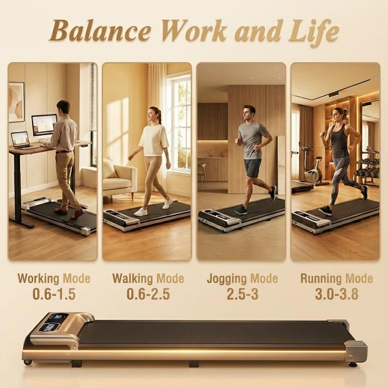 【Upgraded Version】Yagud Walking Pad with Wheels,Remote Control, LED Display, Portable Under Desk Treadmill for Small Spaces, Home/Office Exercise Equipment Fitness Workout Calories