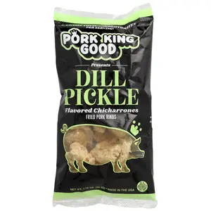 Pork King Good Flavored Chicharrones, Dill Pickle, 1.75 oz (49.5 g) Pork King Good Flavored Chicharrones, Dill Pickle, 1.75 oz (49.5 g)