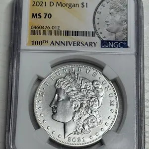 2021-D Morgn Graded Non-Circulating US Coin, NGC MS70 Perfect Grade Collectible Coin