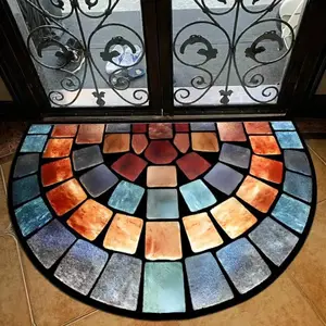 Modern Abstract Door Rug Non Skid Backing Low Profile Indoor Outdoor Use Front Door Patio Porch Easy Clean Durable Water Resistant Mat