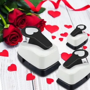Heart Paper Hole Puncher Cutter Tool Heart Shapes 2 inch 50mm 1.5 inch 38mm 1 inch 25mm 5/8 inch 16mm 3/8 inch 9mm for Paper Crafts for Cardmaking for Scrapbooking for journaling, Smooth Hole Puncher