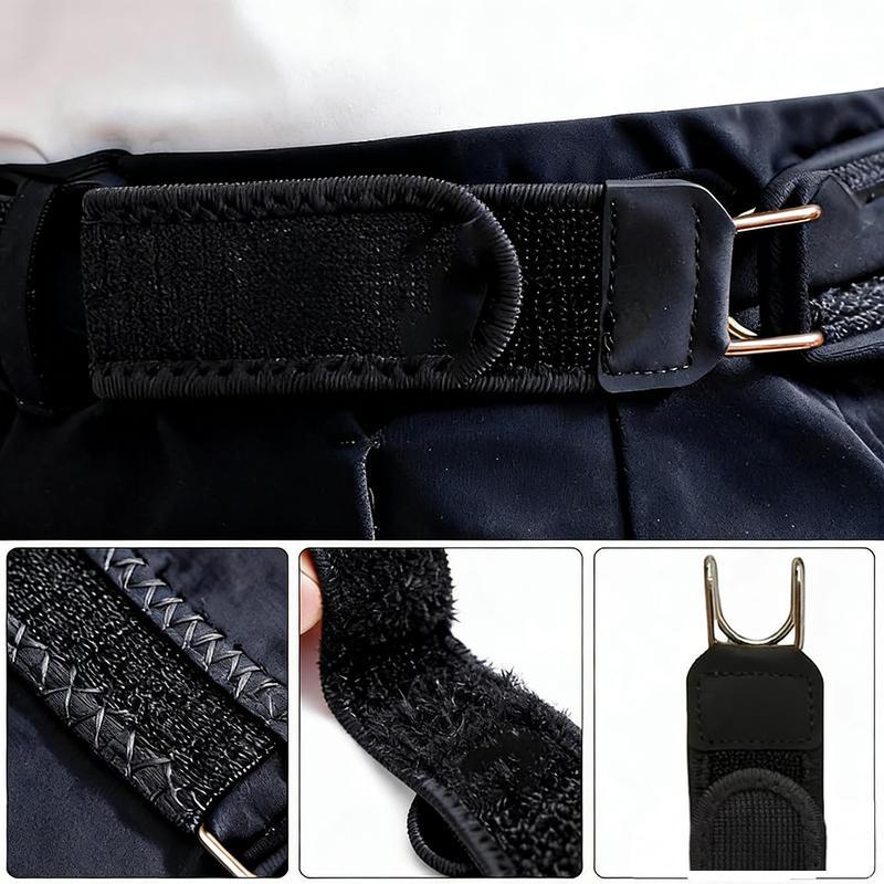 Unisex Elastic Waist Belt - Metal Hook Buckle Less Invisible Design for Work & EDC with Carabiner