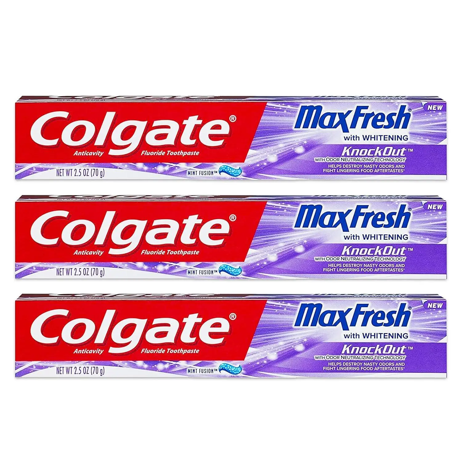 Colgate Max Fresh Knockout Gel Toothpaste, 2.5 Ounce Pack Of 3