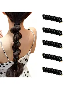 5pcs Women's Spiral Scrunchies, Waterproof High Elasticity, Suitable for Thick and Thin Hair, Casual All-Season Hair Styling Accessories