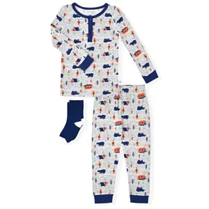 Sleep On It Infant & Toddler Boys 2-Piece Super Soft Jersey Snug-Fit Pajama Set with Matching Socks - Outdoors