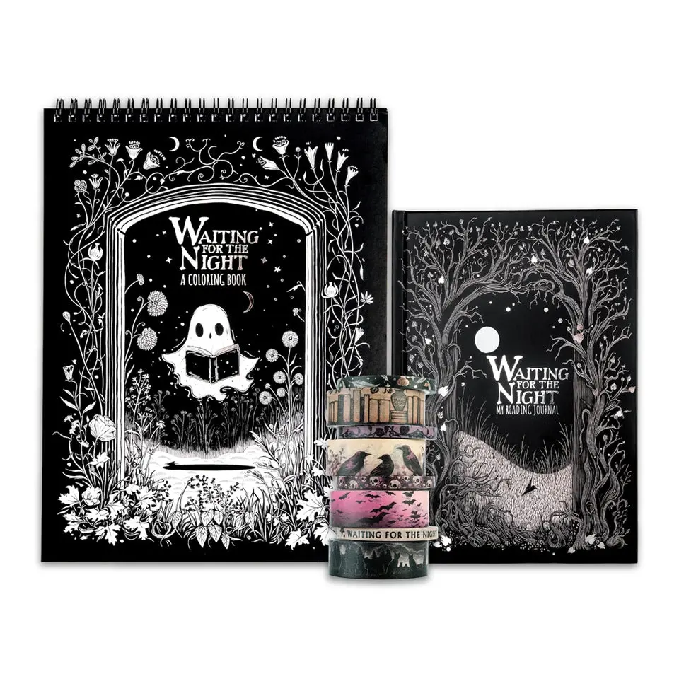 Waiting for the Night Reading Journal, Coloring Book & Washi Tape Bundle