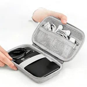 2.5 Inch External Hard Drive Carrying Case, EVA Hard Shell Shockproof Protective Pouch, Portable Organizer for Cables, Earphones, USB Drives & Digital Accessories