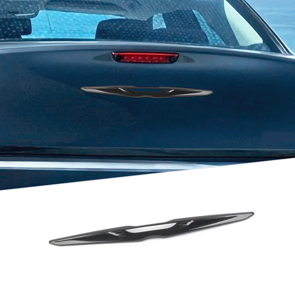 Gloss Finish Rear Car Badge Emblem Cover Trim, Laser Cut Triple Coating Scratch Proof Self-Adhesive Car Accessories for 2011+ Chrysler 300/300C, Car Decal, Gloss Vinyl Decal Sticker For Cars Car Decorative Sticker