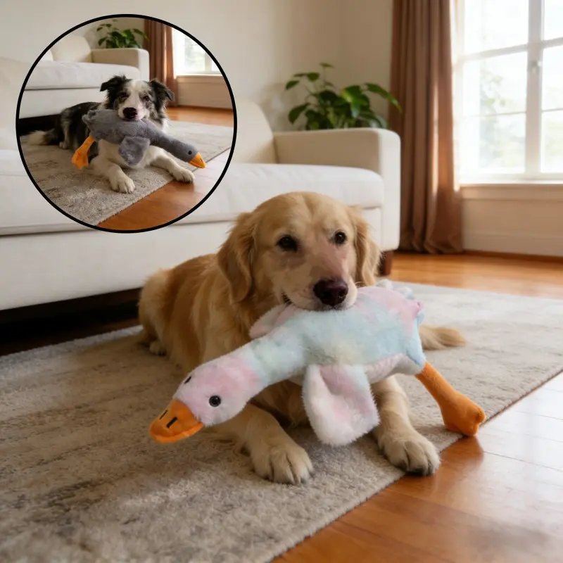 50cm Soft Colorful Cute Duck Plush Toy for Cats Dogs Relax Calming Pet Companion Anxiety-Relieving Dog Buddy Energy Release Gift for Pets
