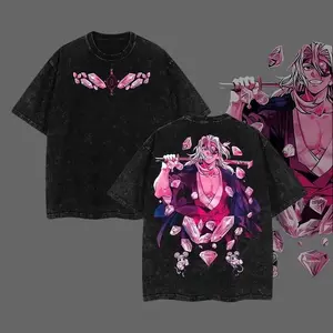 Demon Slayer T-Shirt - Uzui Tengen- Anime Double Printed Vintage Tee Unisex Anime Manga Heavyweight Cotton T-shirt