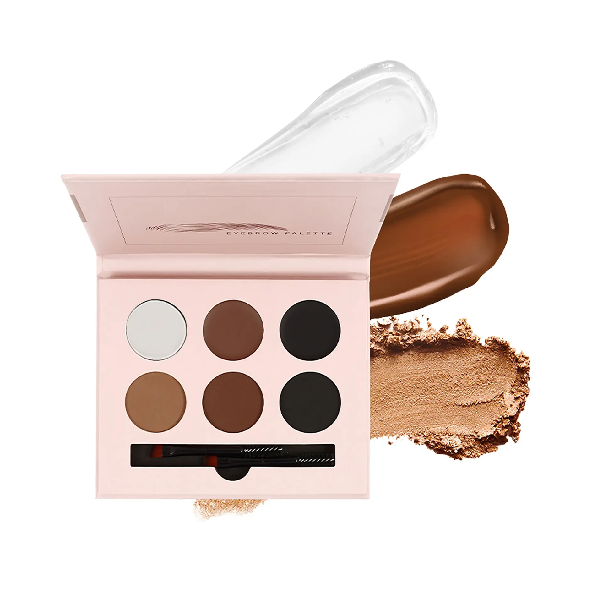 18-Piece Brow Contour Kit with Powder + Gel - Eyebrow Products for Sparse Brows, Includes 10 Stencils, 2 Eyebrow Pen Brushes, Enables Gradual Layering for Youthful Look, Suits All Skin Types, Creates Natural Look