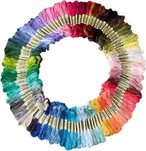 50 Skeins Friendship Bracelet String Rainbow Color Embroidery Floss Cross Stitch Thread Cotton Yarn for Craft