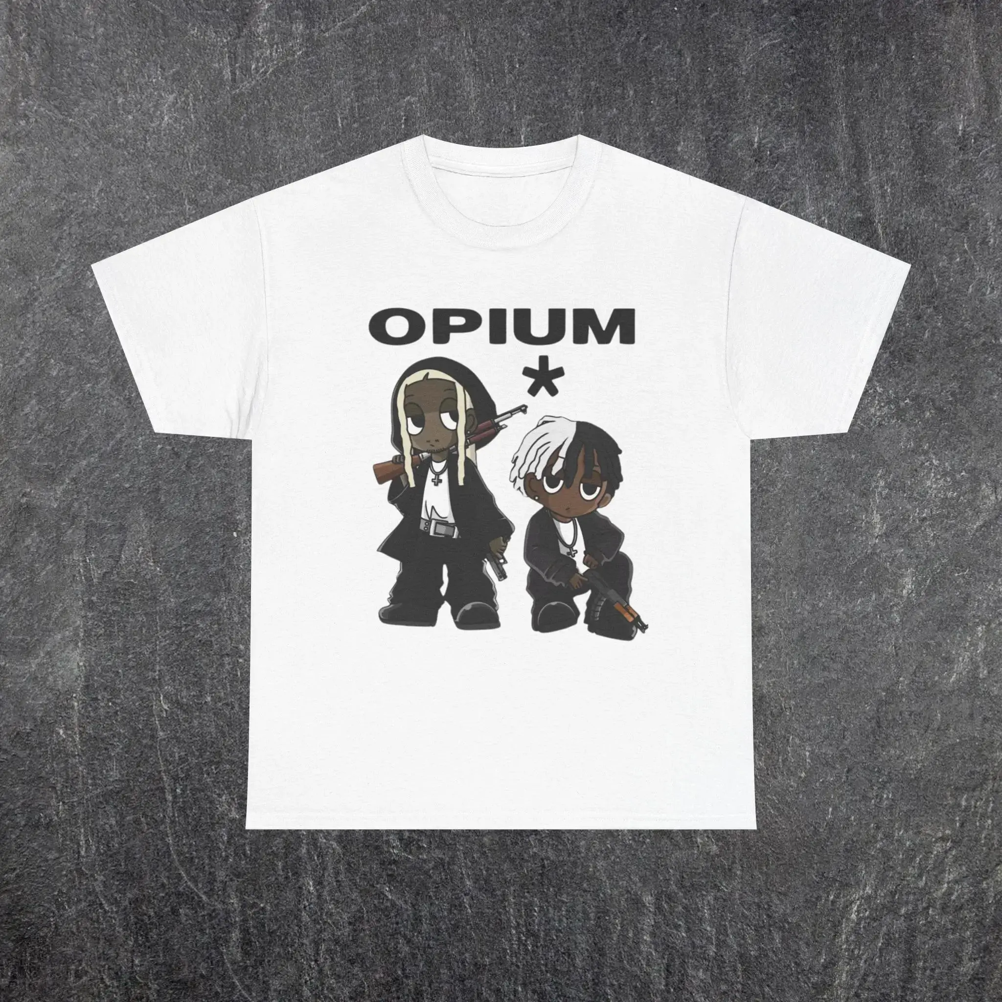 OPIUM Carti X Ken Graphic Tee - Oversized Retro T-Shirt with Vintage Style and Smooth Fabric