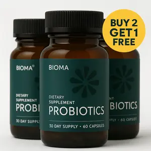 Bioma Probiotics – Buy 2 Get 1 Free (3 x 60 Capsules) – Gut Health & Digestion Support – 30-Day Supply Each – Dietary Supplement