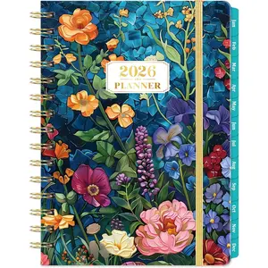 2026 Planner - JAN 2026 - DEC 2026, 2026 Planner Weekly and Monthly with Tabs, 6.5" x 8.5", 2026 Calendar Planner, Weekly and Monthly Planner with Inspiring Quotes, -wire Binding,  Paper,  Pocket & Hardcover
