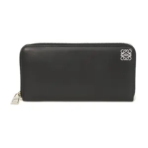 Pre-owned Loewe Calfskin Small Leather Goods Zip Around Wallet Smooth Long Wallet