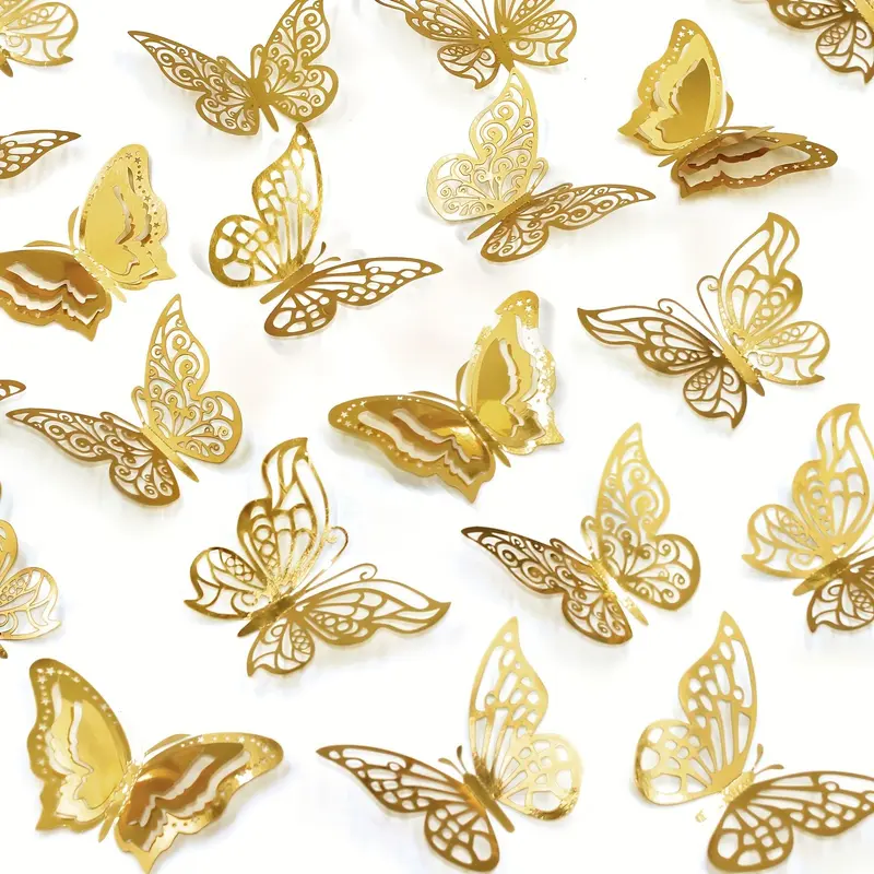 48pcs 3D Butterfly Wall Stickers, Decorative Sticker, Home Wall Decor Decals, Party Balloon Decoration, Craft Butterflies, Flower Bouquets, Floral Art Gifts, Decoration Items