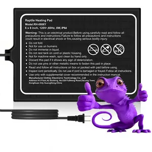 12“ x 8” Reptile Heating Pad with Thermostat Suitable for 20-gallon aquariums, 40-gallon aquariums, reptile terrariums, turtles, hermit crabs, snakes, lizards, and other reptiles Heating solution for mini tanks Adhesive backing, waterproof, easy to store