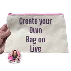 Canvas Pouch Pencil Bag for Coloring Supplies - 100% Cotton Zipper Pouch for Pens, Pencils, and More - Small Size 4 1/2x 6 1/2