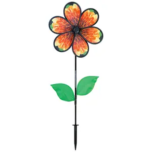 In the Breeze Realistic Flower Wind Spinner Colorful 10" & 13.5" Vibrant Designs for Yards and Gardens Fade Resistant Polyester Fabric Easy Assembly