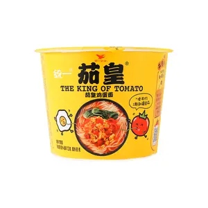 Uni-President Tomato Egg Flavor Instant Noodles - Rich Tomato Flavor, Bucket Pack 120g, "Tomato King" Series