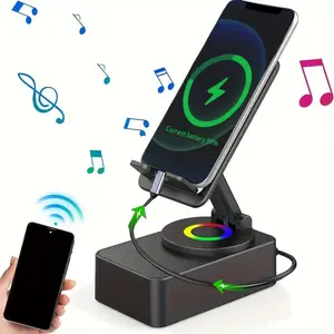 5 in 1 Wireless Audio Bluetooth Speaker, Portable & Foldable Stand, Emergency Power, 5.3FM HD Bassup Answer Calls, for iPhone Android