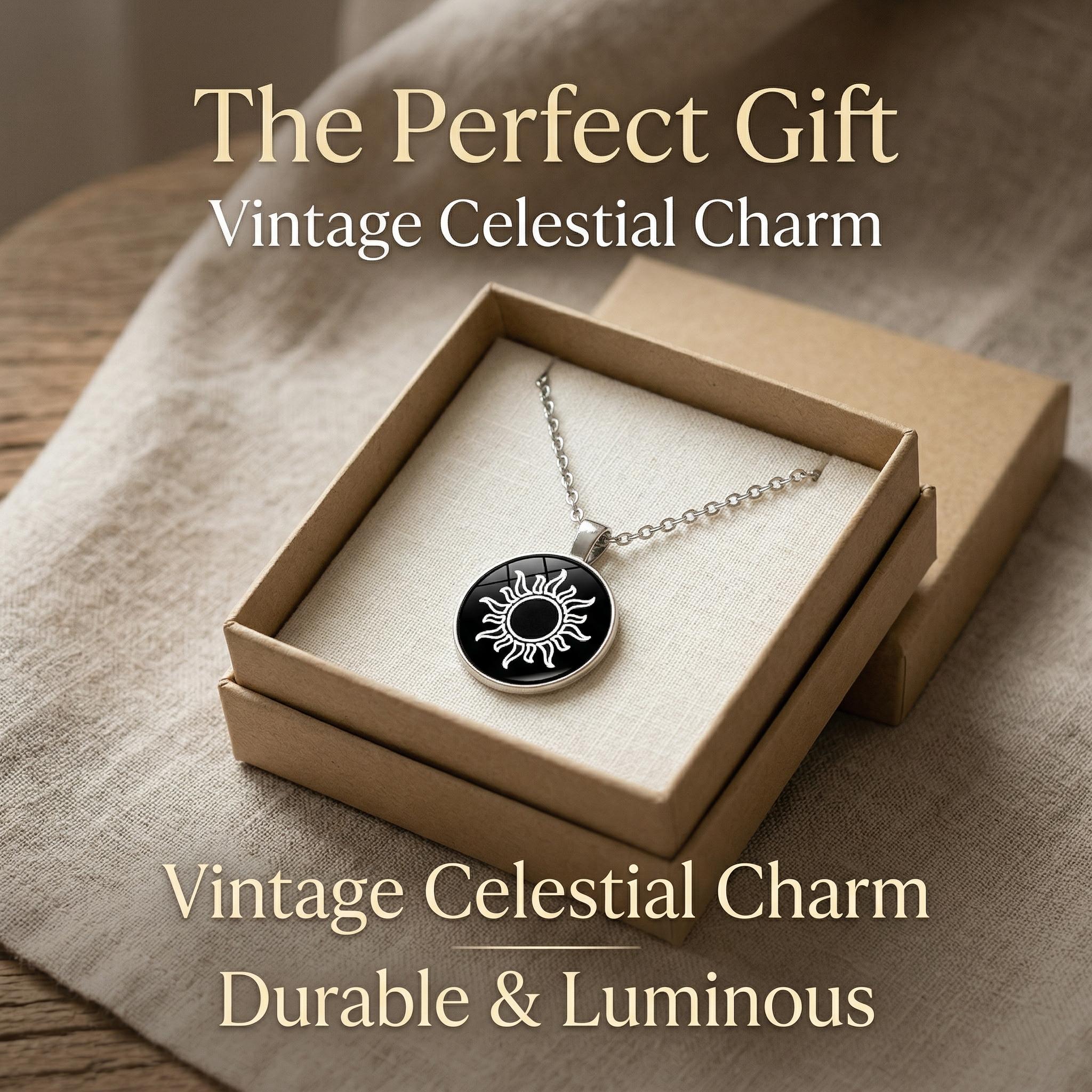 Glow in the Dark Moon & Sun Necklace for Couple Gift