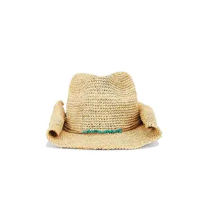 florabella Tanya Crochet Raffia Cowboy Hat in Natural