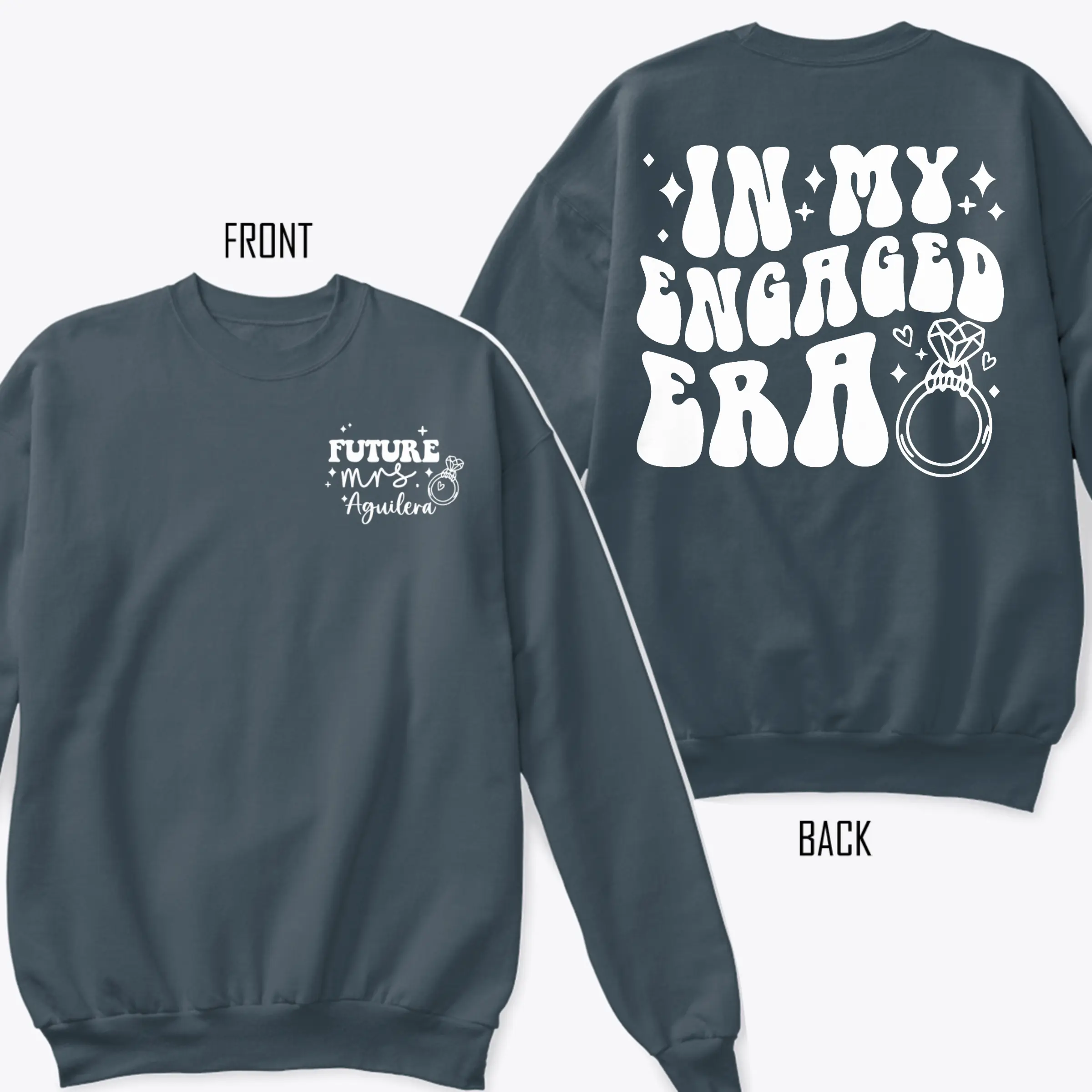 In My Engaged Era Shirt, Fiancé Shirt, Custom Future Mrs. Shirt, Engagement Gift for Her, Bridal Shower Gift T-Shirt Unisex Classic Collar, Gift for him, Gift for her, Menswear Top, Womenswear Top