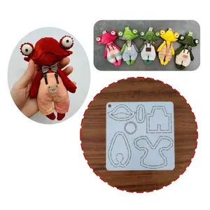 Little Frog Overalls Patchwork Template | Sewing and Drawing Tool, Plastic, Creamy