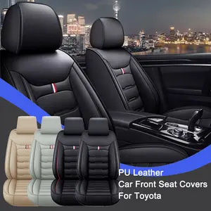 2PCS Fit For Toyota Tundra Front Car Seat Covers, Waterproof Leather Cushion Protectors, Breathable Auto Accessories, Universal Fit for Vehicles Sedans SUVs