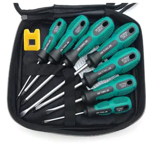 Magnetic Screwdriver Set Professional Cushion Grip 4 Flat Head and 3 Phillips Tips Screwdriver Non-Slip for Repair Home Improveme Craft