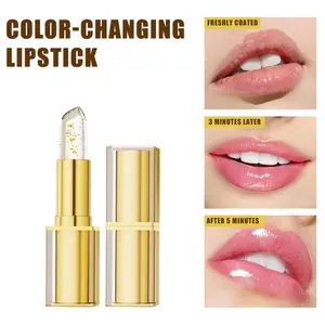 OUHOE Gold Foil Color Changing Lipstick, Nourishing & Moisturizing PH Lipstick, Glass Finish, Non-Greasy Lip Care