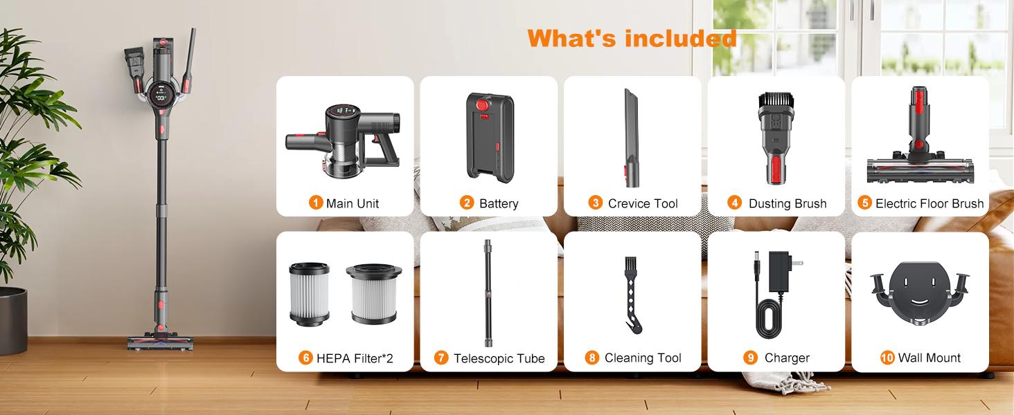 PRASKY Cordless Vacuum Cleaner – Powerful Suction, LED Touchscreen, Self-Standing, 8-in-1 Lightweight Stick Vacuum for Pet Hair, Carpet,Car & Hard Floor, 250W/Up to 45 Mins Runtime with Removable Battery Multifunctional Durable PRASKY Cordless Vacuum Cleaner – Powerful Suction, LED Touchscreen, Self-Standing, 8-in-1 Lightweight Stick Vacuum for Pet Hair, Carpet,Car & Hard Floor, 250W/Up to 45 Mins Runtime with Removable Battery Multifunctional Durable