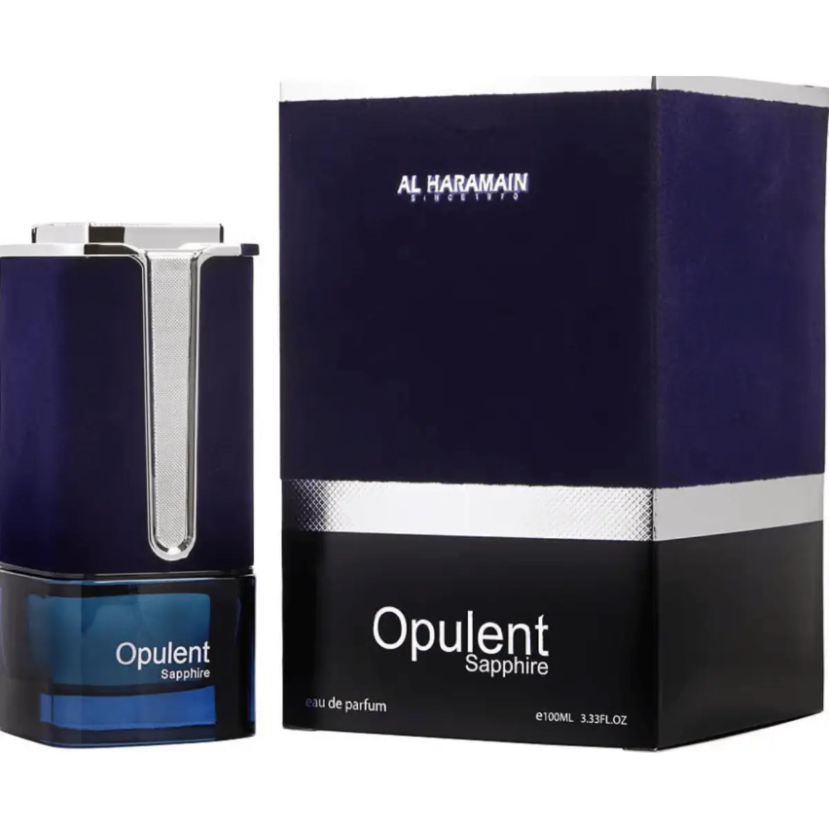 AL HARAMAIN Opulent Sapphire Unisex EDP Perfume Spray - 3.3oz, Lemon Top Notes, Jasmine Heart, Aromatic Citrusy, Enchanting Multi-Scent Citrus Lemon-Lime Blend, New In Box, Aromatic Citrusy Fragrance, Enchanting Fragrance