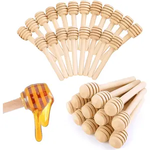 HANSGO 20PCS Honeycomb Sticks, 3 Inch Wooden Honey Dipper Mini Honey Dipper Sticks Honey Wand for Honey Jar Dispense Drizzle Honey Wedding Party Favors HANSGO