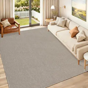 Non Slip Area Rugs ModernNeutral Washable Stain Resistant Living Room Bedroom Indoor Carpet Non Slip Foldable Large Soft Rug for Dining Room Kitchen Farmhouse Decor, Taupe