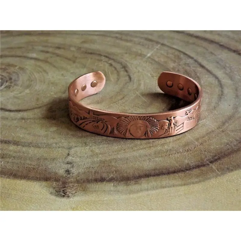 Copper Magnetic Bracelet - Arthritis Pain Therapy Energy Cuff - Native American