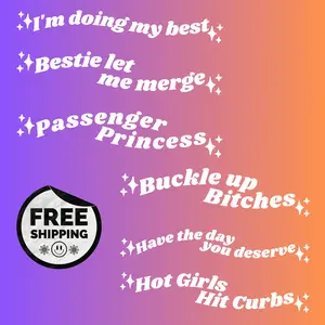 Hot Girl Car Decals (6 pack) | Vinyl Stickers for Car Window, Bumper, Laptop | Cute Auto Sticker
