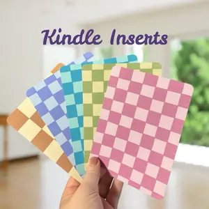 Checkered Kindle Inserts | Aesthetic E-Reader Decor | Cute Booktok Kindle Insert | Kindle Paperwhite Accessories